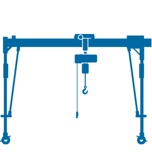 Quick-mounting aluminium gantry cranes