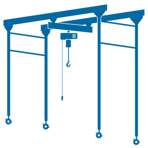 Movable workstation crane