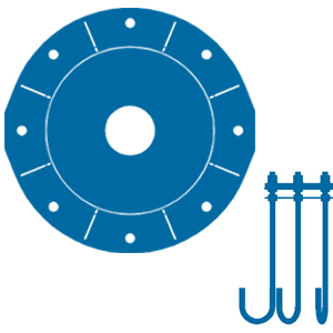 Base plates for mounting with long bolts