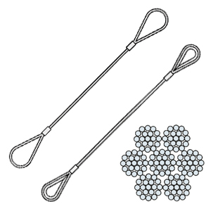Wire rope slings with soft eyes or thimbles|Steel core