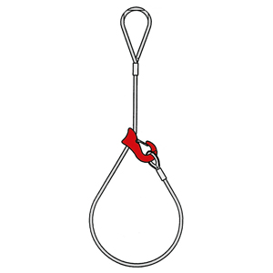 Wire rope slings with sliding chooker hook