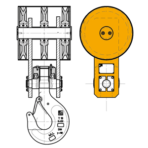 3 sheaves overhead craneblock|1HF type