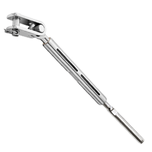 Apex toggle-swage turnbuckles open body
